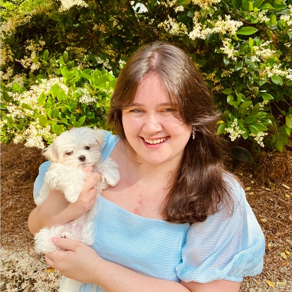 Light Blue Puff Sleeve Dress - Picture 4 of 4